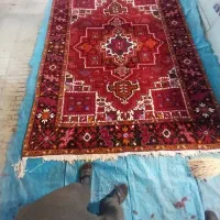 دوجفت فرش نوع شیش متری چشم زن یک نقشه با یک رنگ