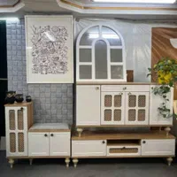 ست حصیری میز و جاکفشی و اینه کنسول حصیری