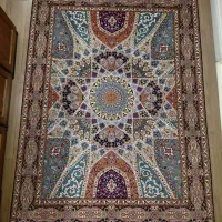 ۲ عدد قالیچه نو تبریز ۵۰ رج طرح گنبد ابریشم