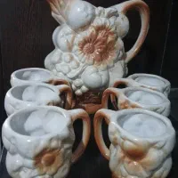 پارچ و لیوان سرامیکی قدیمی