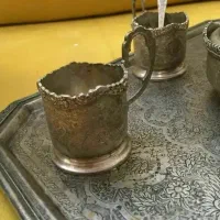 ظروف قدیمی عتیقه کلکسیونی تمام نقره