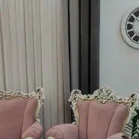 والان پرده 4عدد پانچ دو رنگ طوسی روشن و تیره