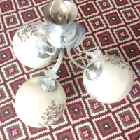 لوستر سه شاخه فلزی حبابدار