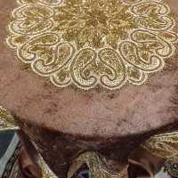 رومیزی دست‌دوز نفیس،سرمه‌دوزی و رودوزی فلزی ترکیبی|پرده، رانر، رومیزی|تهران, مدائن|دیوار