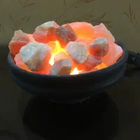 آباژور سنگ نمک‌ صورتی|چراغ خواب و آباژور|تهران, نازی‌آباد|دیوار
