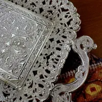 سینی و قندان آلتین اسری ترکیه، رنگ ثابت، کاملا نو|ظروف سرو و پذیرایی|اصفهان, بهارستان|دیوار
