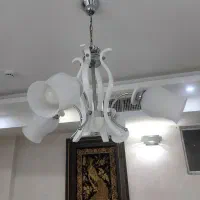 لوستر۴شاخه چوب واستیل