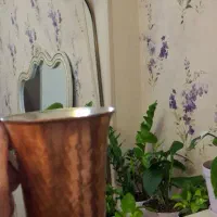 پارچ مسی قلم زنی و لیوان مسی