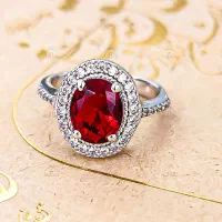 انگشتریافوت سرخ وزمرد جواهر تمام نقره کادوروز مادر