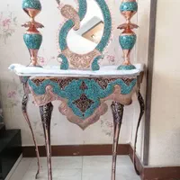 آینه و شمعدان فیروزه کوبی مناسب|صنایع دستی و سایر لوازم تزئینی|اصفهان, بابوکان|دیوار
