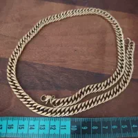گردنبند کارتیر استیل طلایی ضخیم مردانه