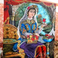 نقاشی رنگ روغن دختر قاجار