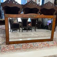 آینه کنسول با گل‌های برنز