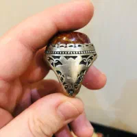 انگشتر نقره با سنگ معدنی