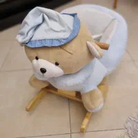 راکر چوبی طرح تدی به همراه بالشت تدی