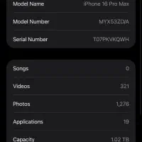 اپل iPhone 16 Pro Max با حافظهٔ ۱ ترابایت|موبایل|تهران, شهرک ابوذر|دیوار