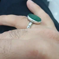 انگشتر نقره یشم خط قلم