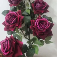 گل مصنوعی رز 7گل نو مارک دار وگل شقایق