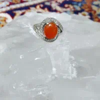 انگشتر نقره زنانه با نگین عقیق