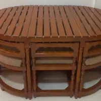 نهارخوری ۶ نفره کمجا تمام چوب خراطی شده