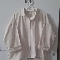 مانتو نخی کرمی سایز ۴۰ ۴۲