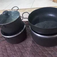 سرویس 7 تیکه همراه با درب 3 عدد قابلمه 1 ماهتابه