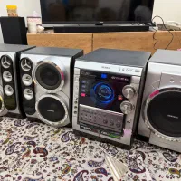 ضبط صوت به همراه دو عدد اسپیکر و یک ساب(بیس)