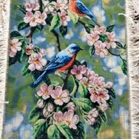 تابلو فرش دستبافت نغمه بهاری گل ابریشم