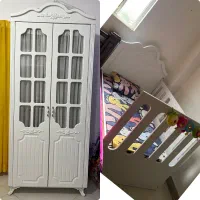 تخت و کمد کودک و تشک فنری طبی