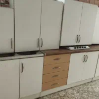 کابینت بدنه فلز درب mdf متراژ بالا با هود سینک گاز|آب‌چکان و نظم‌دهنده ظروف|گرگان, |دیوار