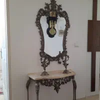 آینه، کنسول،شمعدان برنز کلکسیونی،میز آذر برنز اصیل|بوفه، ویترین، کنسول|تبریز, |دیوار