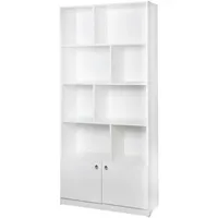فروش کتابخانه و میز تحریر سفید رنگ ساده شیک