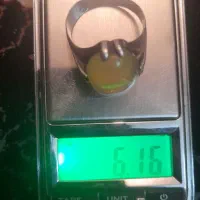 انگشتر نقره عقیق عسلی|زیورآلات و اکسسوری|آباده, |دیوار