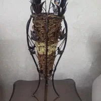 گلدان فلزی|گل مصنوعی|میانه, |دیوار