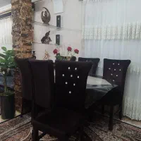 میز ناهار خوری 6 نفره قهوه ای