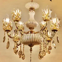 لوستر دوگل ۴ شاخه سرامیکی /تعویض لوستر کهنه با نو