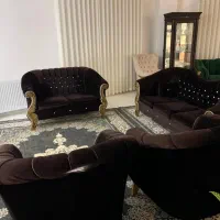 یه دست مبل کامل به همراه ویترین و میز گرد حد نو|مبلمان خانگی و میز عسلی|آمل, |دیوار