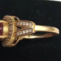 انگشتر نقره زنانه آبکاری طلا|جواهرات|اهواز, کوی نفت|دیوار