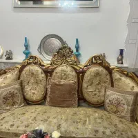 مبلمان ۹ نفره استیل به همراه میز جلو مبلی وعسلی|مبلمان خانگی و میز عسلی|محلات, |دیوار
