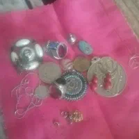 انگشتر سکه سنگ. نقره.