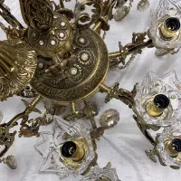 لوستر ۱۶ شاخه برنز|لوستر و چراغ آویز|مراغه, |دیوار