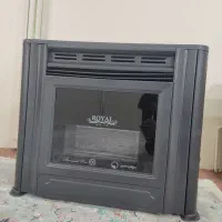 بخاری گازی مشکی طرح شومینه|بخاری، هیتر، شومینه|بابل, |دیوار