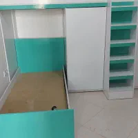 کمد و تخت کودک دو طبقه (کلبه)