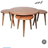 میز عسلی سنگ مصنوعی طرح چوب