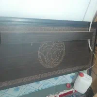 تخت خواب دونفره چوب فلز در حد نو