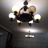 لوستر  سقفی چوبی فلزی|لوستر و چراغ آویز|بندرعباس, |دیوار