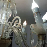 لوستر6لامپه سفید و طلایی|لوستر و چراغ آویز|اسلام‌‌آباد غرب, |دیوار