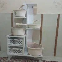 پایه قابلمه و سبد سیب زمینی وپیاز