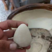سنگ گوهر طبیعی شب چراغ تخم مرغی سبز رنگ