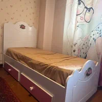 تخت کودک ۹۰ در ۱۶۰ تمام ام دی اف به همراه تشک طبی|تخت و صندلی بچه|لنگرود, |دیوار